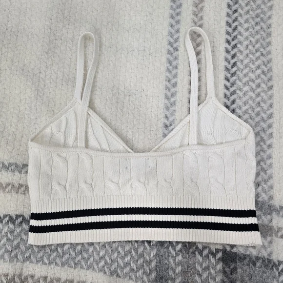 NWOT Polo By Ralph Lauren Cricket Cable-Knit Cotton-Blend Bralette - Picture 4 of 6